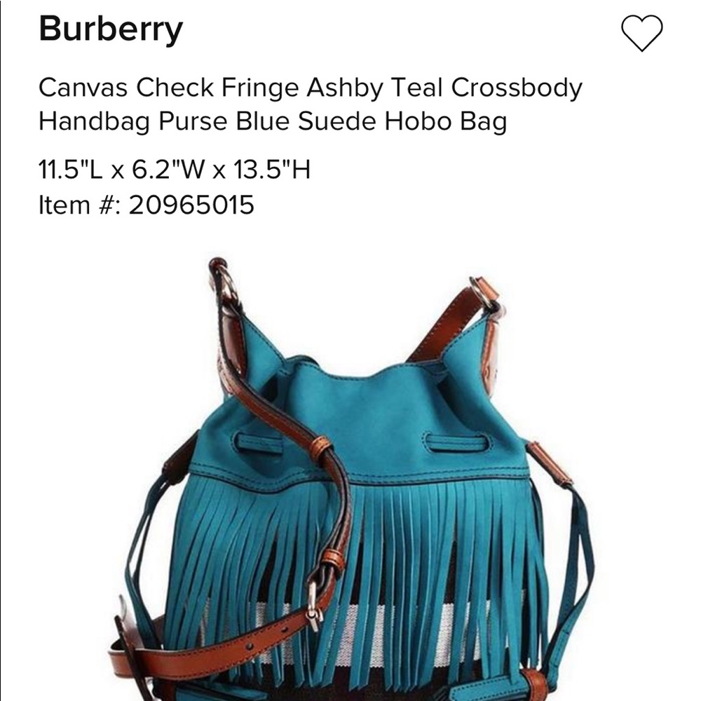 Burberry Check Canvas Fringe Hobo